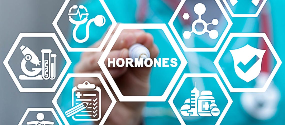 Medical concept of hormones. Hormonal therapy. Human health - ho