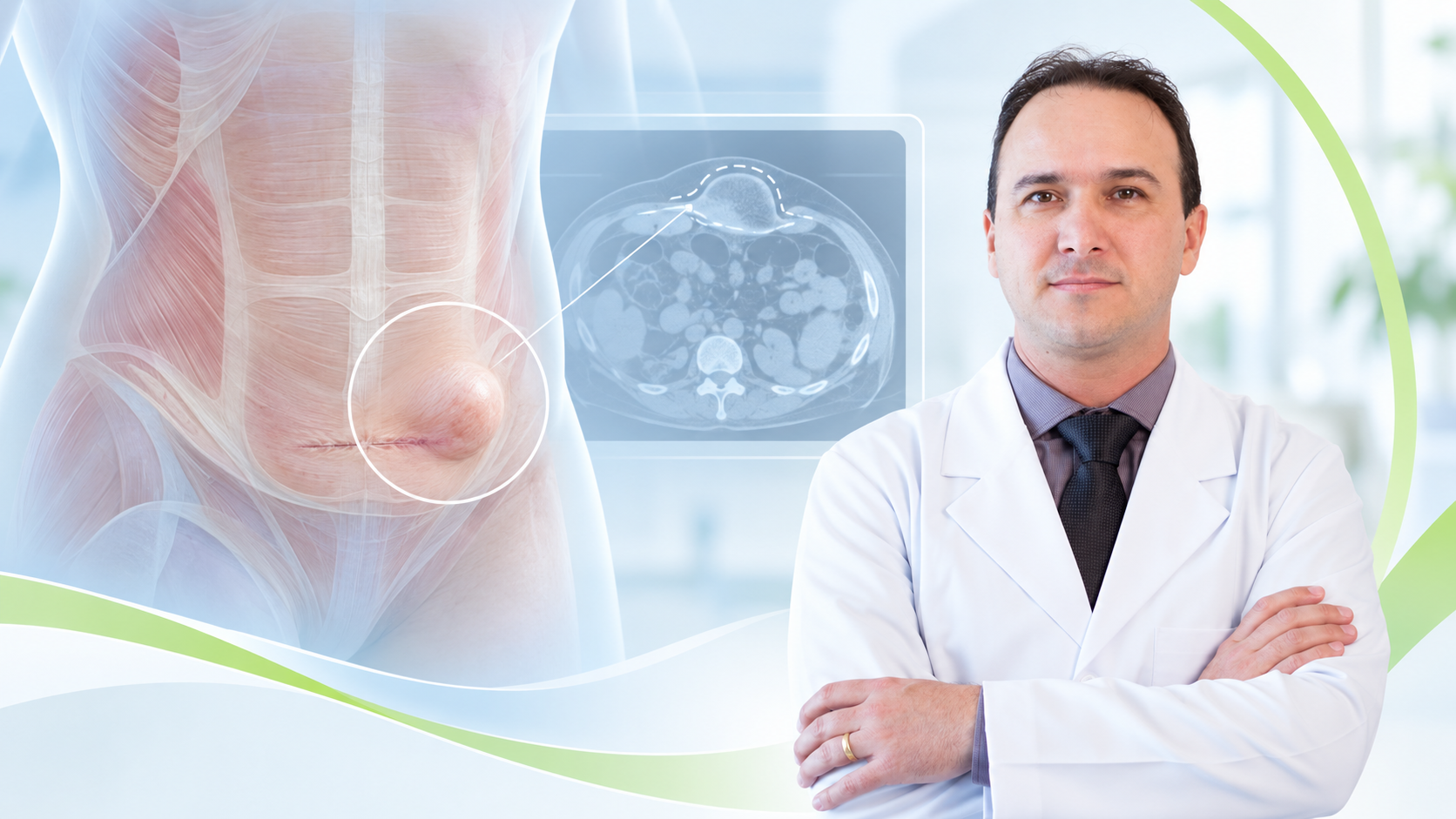 Abaulamento na cicatriz após cirurgia de hérnia — Dr. Diego Paim
