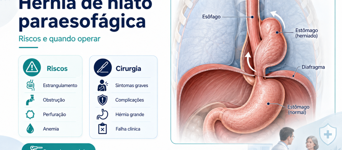 Ilustração de hérnia de hiato paraesofágica